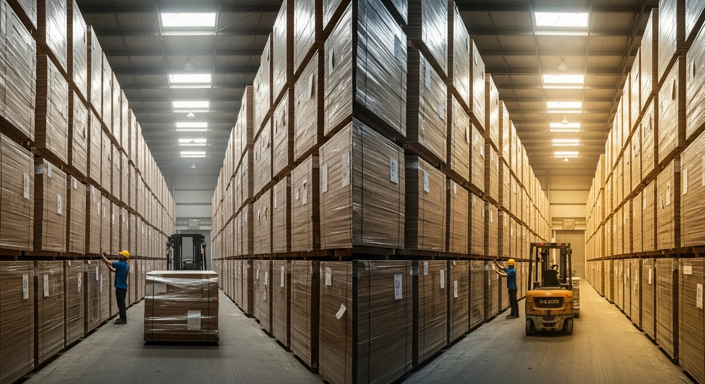 Plywood hot press production at Vietnam factory — HCPLY furniture grade