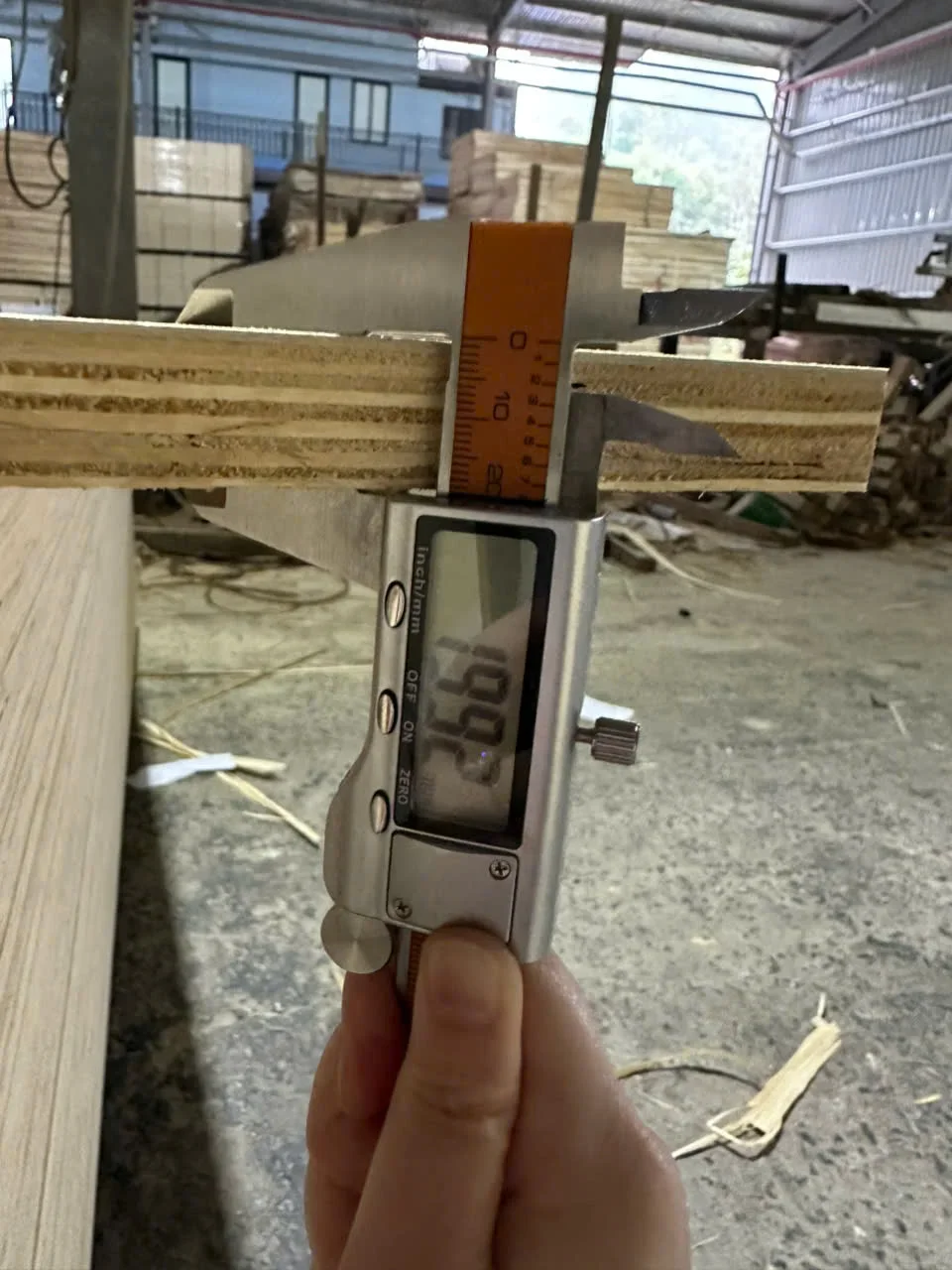 Plywood QC thickness measurement caliber Vietnam factory HCPLY