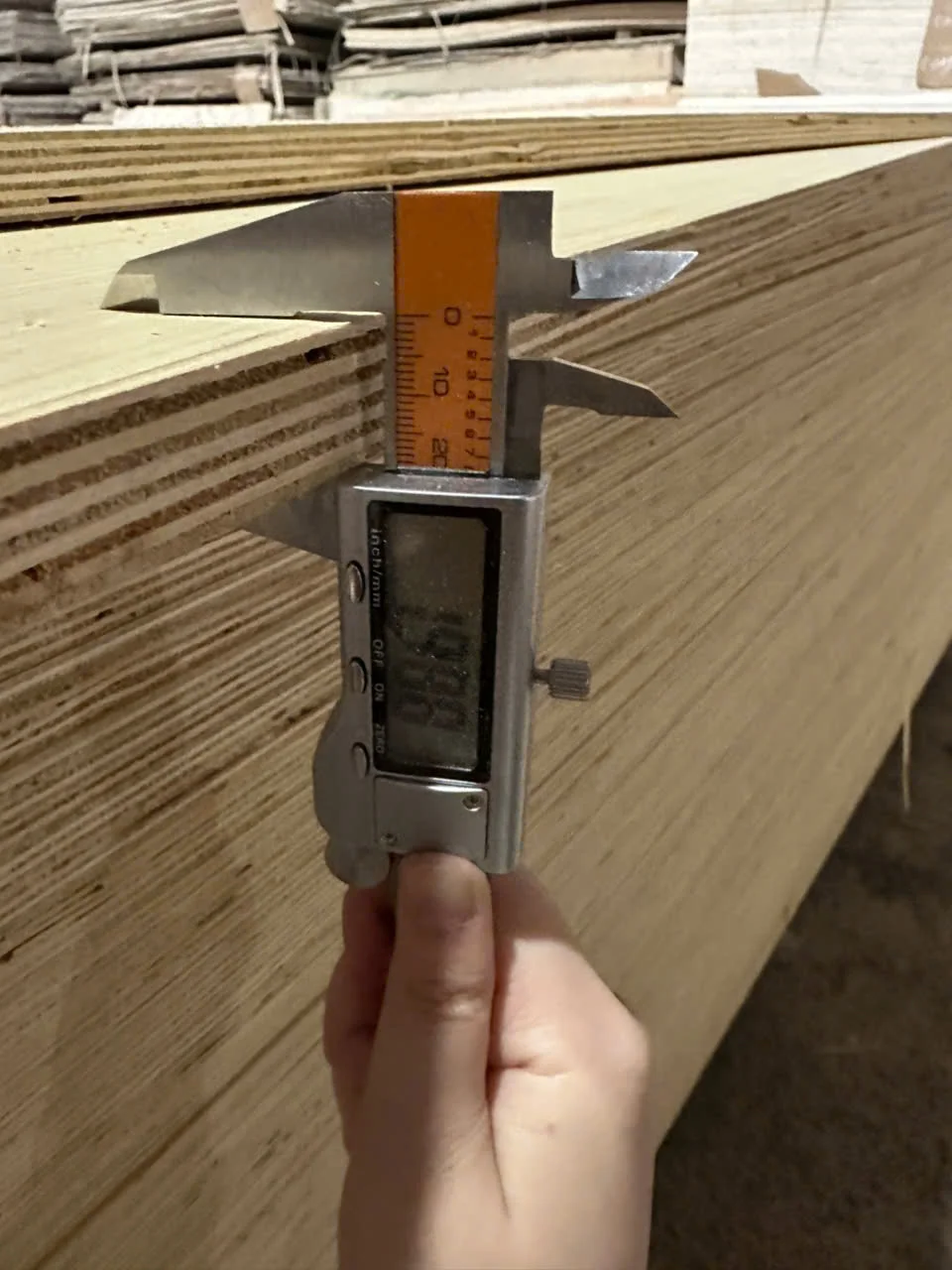 Standard plywood thickness measurement caliper quality control HCPLY Vietnam