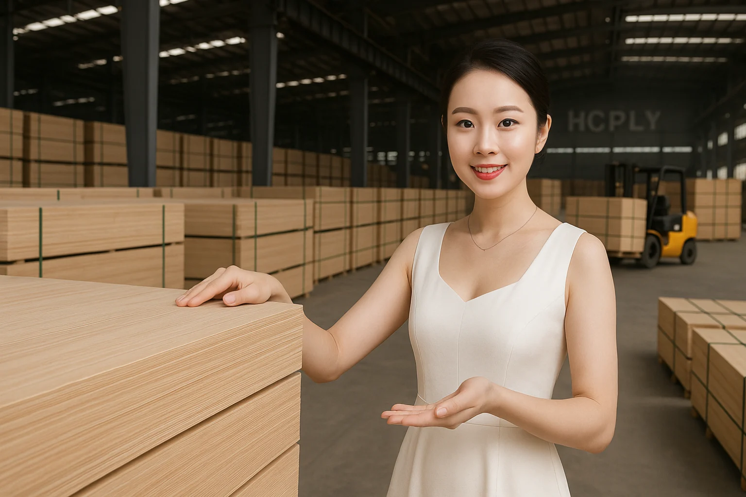 HCPLY factory workers sanding plywood sheets