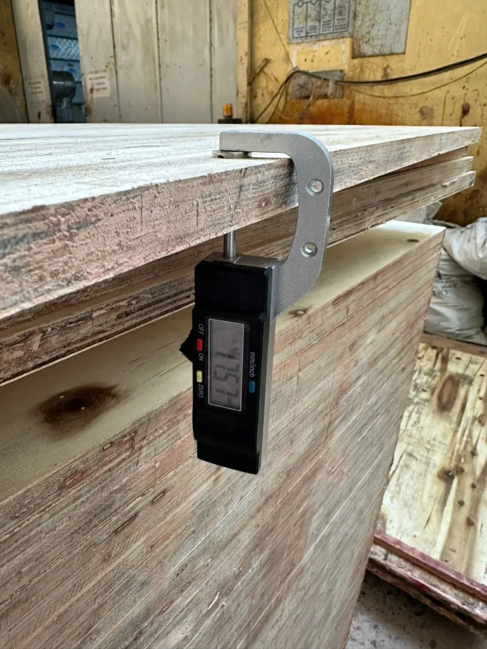 Precision thickness check 16mm plywood panels HCPLY factory